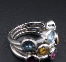 Sonia B 14k White Gold Birthstone Gemstone Ring Stack of 3 Size 8.25 RG4005