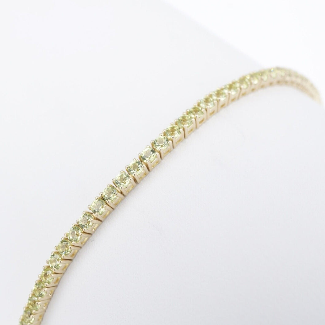The Last Line Peridot Tennis Bracelet 2.7ct 14k Yellow Gold 6.5