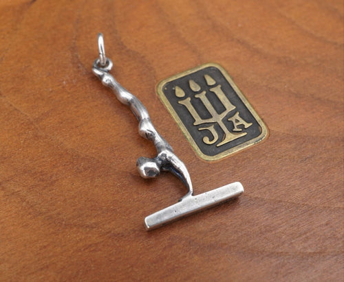 James Avery Beam Gymnast Charm Sterling Silver Pendant Uncut Rare Retired PS2038