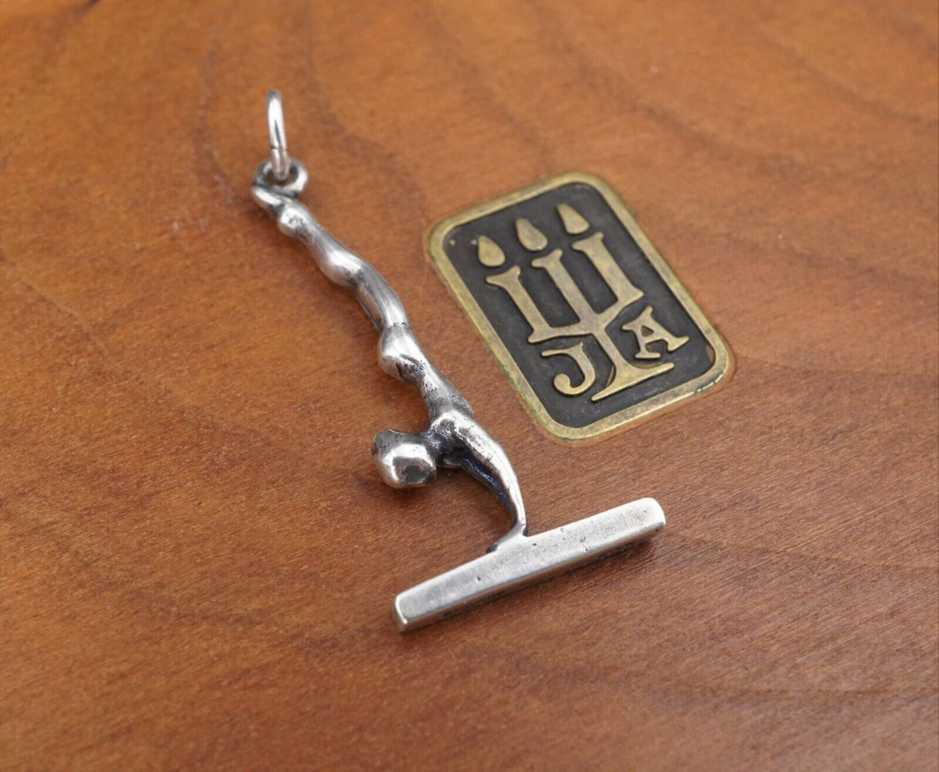 James Avery Beam Gymnast Charm Sterling Silver Pendant Uncut Rare Retired PS2038