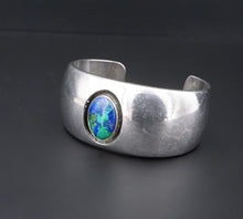 Mary-Rita Padilla Navajo Azurite Sterling Silver Cuff Bracelet 6.5" BS2657