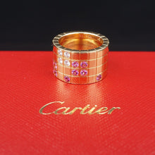 Cartier Diamond Pink Sapphire Lanieres Ring 18k Pink Gold Size 5 Euro 49 RG4241