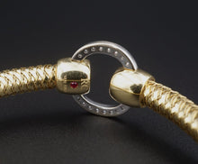 Roberto Coin Primavera Pave Diamond Circle Bangle Bracelet 18k Gold 6.5" BG943