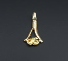 14k Yellow Gold Organic 18k Gold Nugget Charm Pendant 1" 2.6g Free Ship PG1639