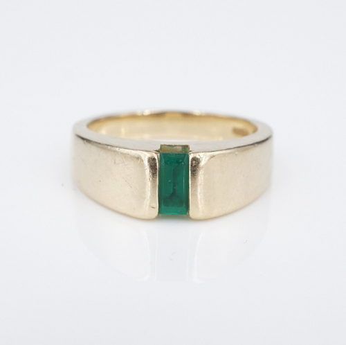 James Avery Meridian Birthstone Ring Lab Emerald 14k Gold Size 6 Retired RG4045