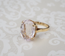 Morganite Cocktail Candy Ring 18k Yellow Gold Pink Beryl 8.5ct Size 6.25 RG3600