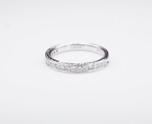 14k White Gold 1/2ct Diamond Half Eternity Band Stackable Ring Size 6 RG1860