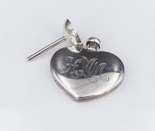 Tiffany Heart Perfume Flask with Funnel Sterling Silver Vintage M1758