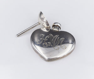 Tiffany Heart Perfume Flask with Funnel Sterling Silver Vintage M1758