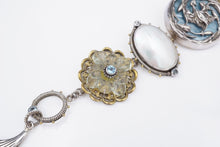 Mars & Valentine Sterling Silver Blue Multi Gem Bracelet Toggle 7.25" BS2842