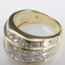 Diamond Wide Band Ring Princess 18k Yellow Gold 6 carats Size 7 CO1104