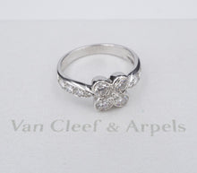 Van Cleef Arpels ARNO Diamond Clover Ring 18k White Gold VCA Size 5 RG4222