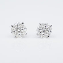 14k Diamond Stud Earrings Marquise Princess Illusion White Gold 1 ctw EG2382