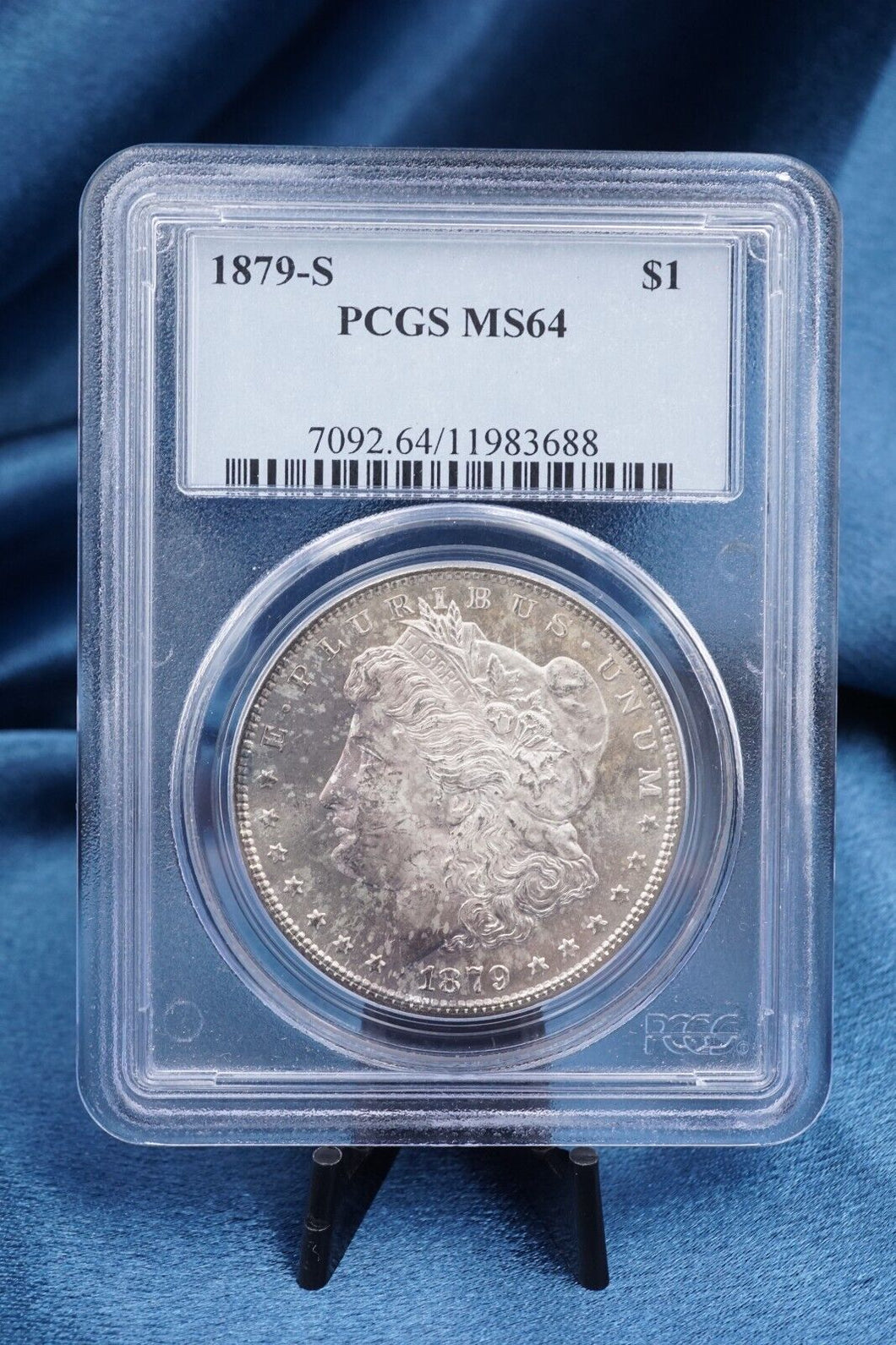 1879-S Morgan $1 Dollar Silver Dollar Coin PCGS MS64 BU Toned CN680