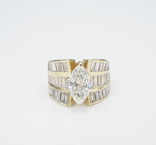 3ct Diamond Wide Marquise Band Ring 14k Yellow Gold Size 5.5 CO1142