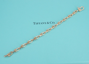 Tiffany & Co. 18k Rose Gold HardWear Small Link Bracelet 6.75" 6.5mm Large BG938