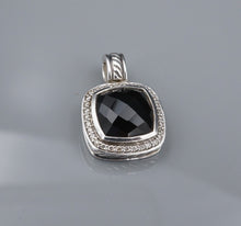 David Yurman Albion Onyx Diamond Pendant Enhancer Sterling Silver 11mm PS2173