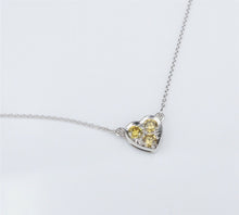 Platinum Natural Fancy Yellow Diamond Heart Pendant Necklace 18" NG957D