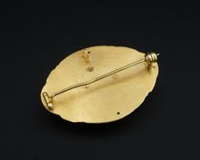 Antique 18k Yellow Gold Etruscan Revival Opal Blue Enamel Pendant Brooch OG291
