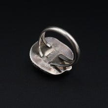 Navajo Sterling Silver Spiderweb Turquoise Ring Vintage Size 8.25 Artisan RS3433