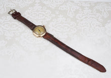 1902 Antique Waltham 10k Gold Watch Leather Strap 28mm Mechanical Relic W849