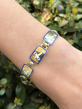 Circa 1915 14k Airplane Enamel Bracelet Yellow Gold 7" WWI w/ Plane Charm BG882