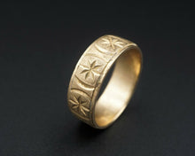 Antique 10k Gold Stamped Wide Cigar Band Ring Size 6 6mm RG3192