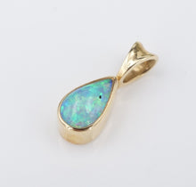 14k Yellow Gold Natural Opal Bezel Statement Pendant 0.7" Free Shipping PG1784