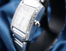 Cartier Tank 18k White Gold Diamond Watch 6" 20mm Quartz 2403 W1053