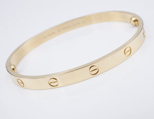 Cartier 18k Yellow Gold Love Bracelet Size 20 with Box & Cert BG786
