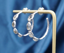 Ippolita Rock Candy 4 Stone Hoop Earrings Sterling Silver Quartz 1" ES2572