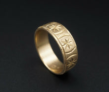 Antique 10k Gold Stamped Wide Cigar Band Ring Size 6 6mm RG3192