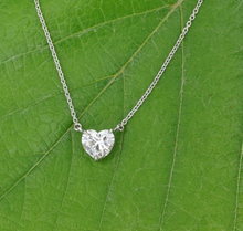 Natural Heart Diamond Solitaire - Platinum Pendant Necklace 18" GIA H SI1 NG1120