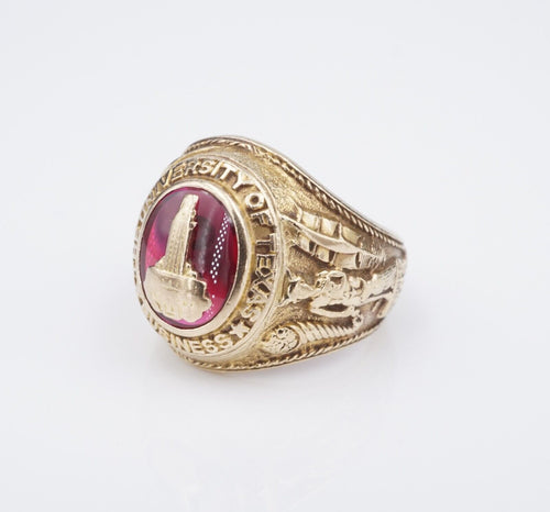 1954 University of Texas Class Ring Business School Sz-8.5 10k Gold DPM RG4350