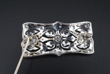 Belle Epoque Platinum 3ctw Diamond Ribbon Scroll Brooch Combes & Van Roden OG462