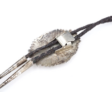 Navajo Bolo Tie Sterling Silver Kachina Sun Face Signed EC Artisan 19" M1944