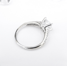 Radiant Diamond Engagement Ring 1.5ct 18k White Gold Sz 6 Pave East West RG4431