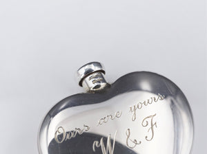 Tiffany Heart Perfume Flask with Funnel Sterling Silver Vintage M1758