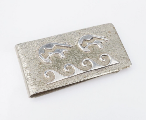 Navajo Sterling Sterling Silver Money Clip Signed E 2