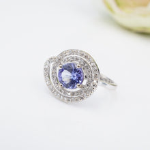 Tanzanite Diamond Swirl Cocktail Ring 1.6 ctw 18k White Gold Size 6.75 RG4082