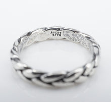James Avery Braided Rope Band Ring Sterling Silver Retired Twisted Woven RS3470