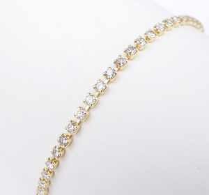 18k Diamond Tennis Bracelet 3 carat Yellow Gold 7" Designer Free Shipping BG913