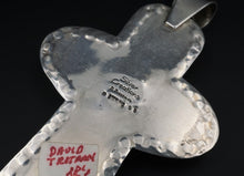 David Troutman Sterling Silver Rhodochrosite Cross Pendant 4.4" PS1966