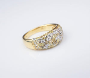 NWT 18k Gold 1.3ct Pave Diamond Dome Ring Band Size 7.25 8mm RG3297