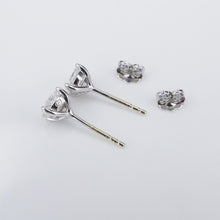 14k Diamond Stud Earrings Marquise Princess Illusion White Gold 1 ctw EG2382