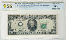 1974 Federal Reserve $20 Note Full Offset Printing Error Face to Back UN64 CO626