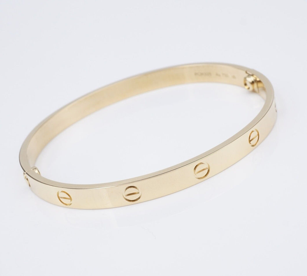 Cartier 18k Yellow Gold Love Bracelet Size 20 with Box & Cert BG786