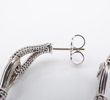 Lagos Knot Hoop Earrings Sterling Silver Dangle Drop 1.6" 14k Posts ES2589