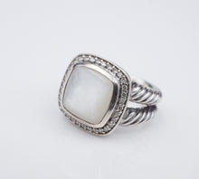 David Yurman Albion Ring Diamond Mother of Pearl Sterling Silver Size 7 RS3534