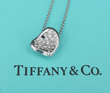 Tiffany Diamond Peretti Full Heart Necklace Pave Platinum 16" Box NG1066